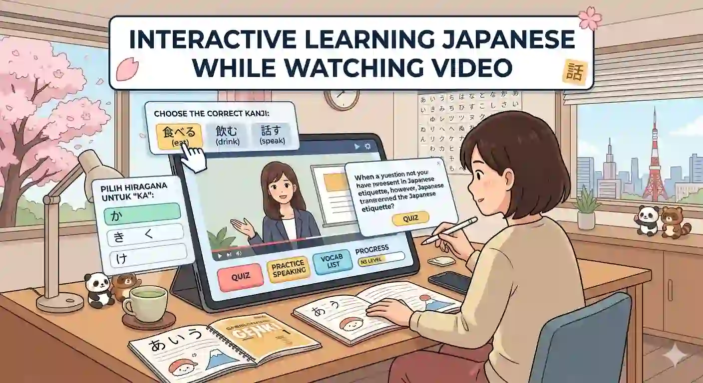 日本語 Interactive Learning While Watching Video